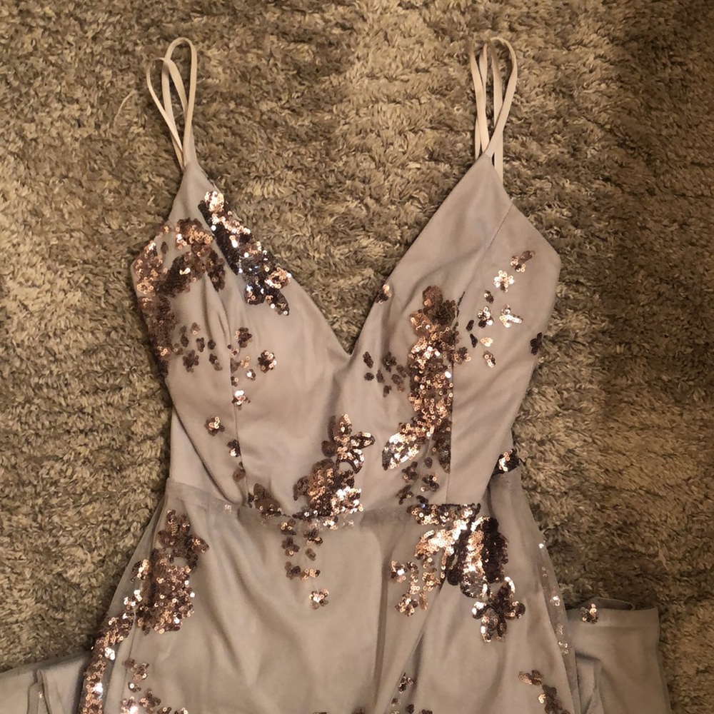 Windsor Sequin Embellished Dress in Silver and Gold